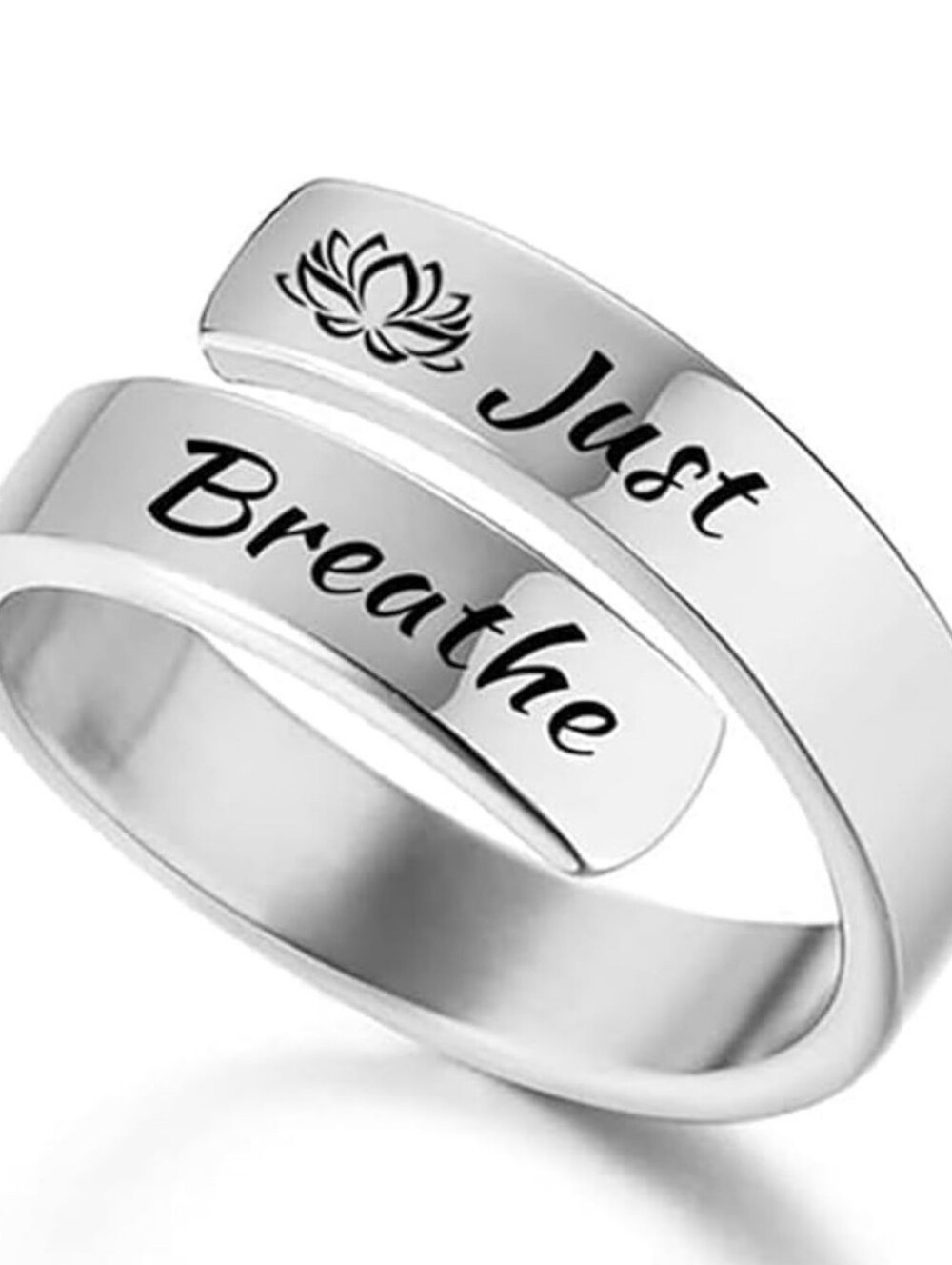 Just Breathe Ring | Hope Ring | Adjustable Stainless Steel Ring | Inspirational
